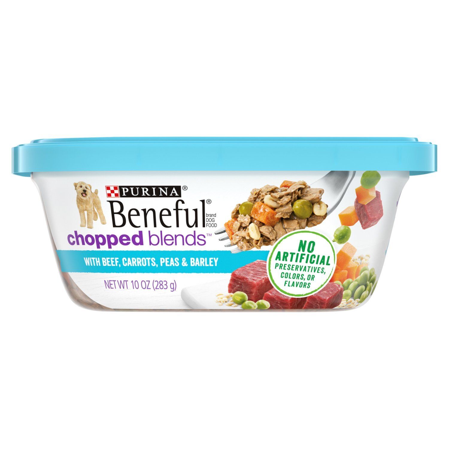Purina Beneful Chopped Blends with Beef, Carrots, Peas &amp; Barley Dog Food, 10 oz
