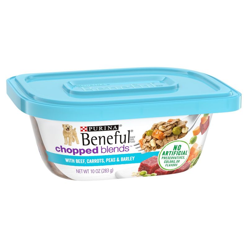 Purina Beneful Chopped Blends with Beef, Carrots, Peas &amp; Barley Dog Food, 10 oz