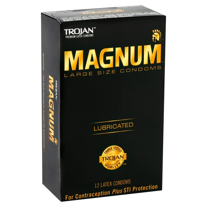 Trojan Magnum Large Size Lubricated Latex Condoms, 12 count