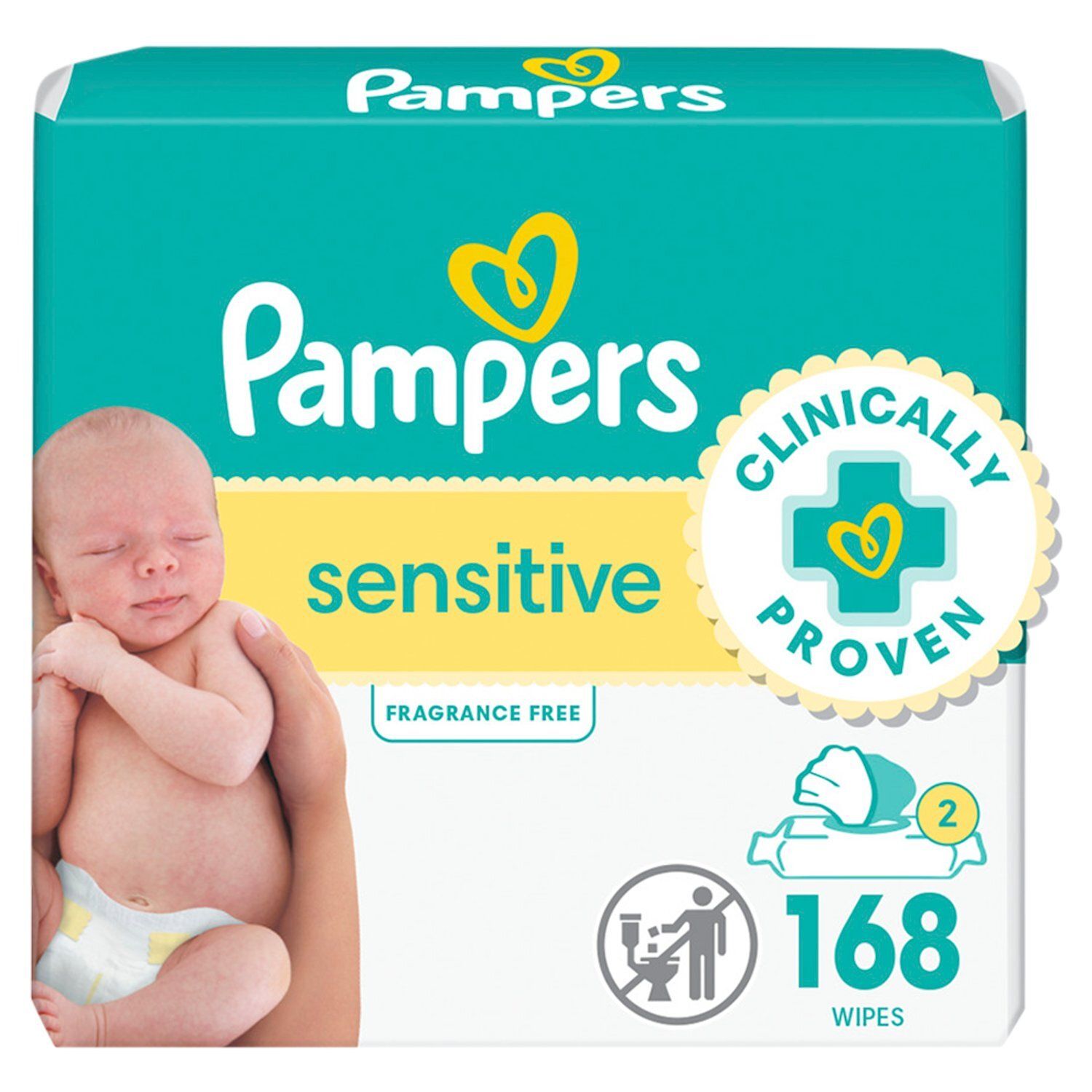 Pampers Sensitive Wipes, 168 wipes