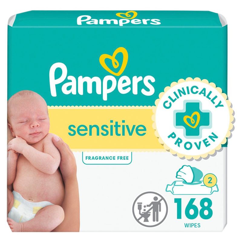 Pampers Sensitive Wipes, 168 wipes