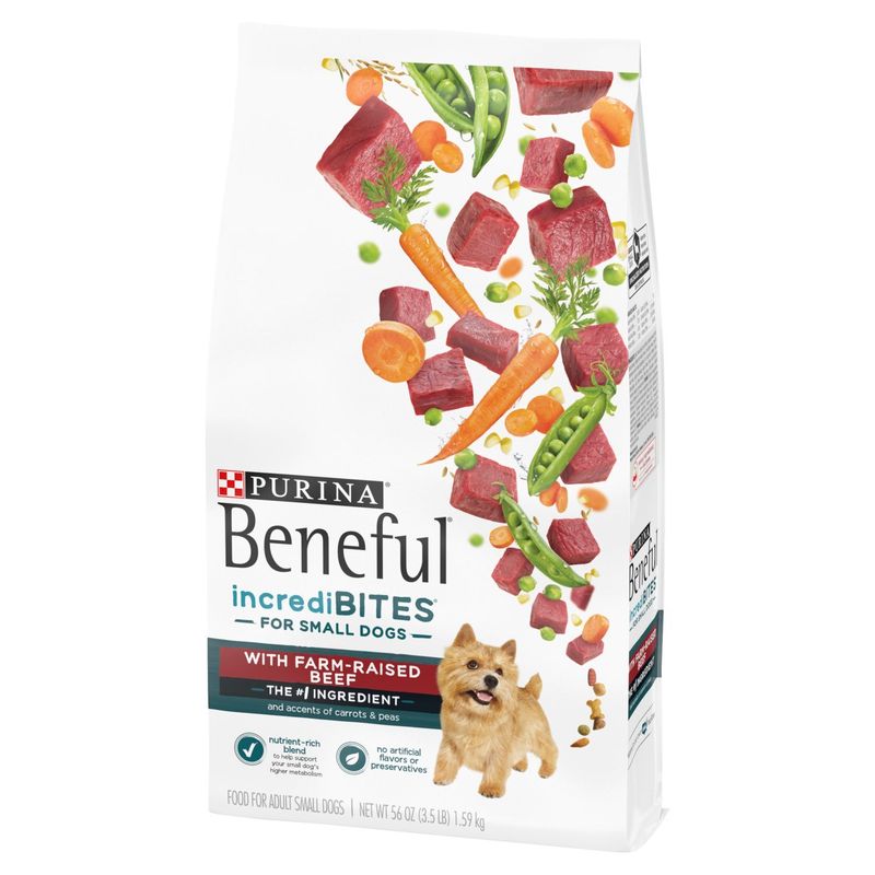 Purina Beneful IncrediBites with Farm-Raised Beef Food for Adult Small Dogs, 56 oz