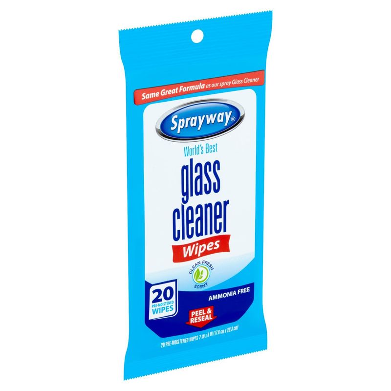 Sprayway Glass Cleaner Wipes, 20 count