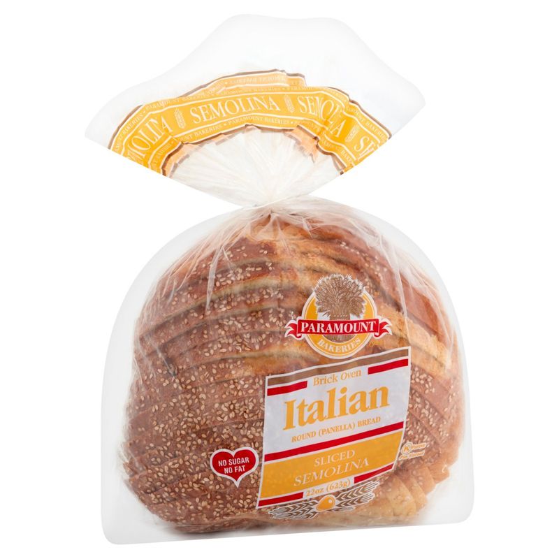 Paramount Bakeries Brick Oven Sliced Semolina Italian Round (Panella) Bread, 22 oz
