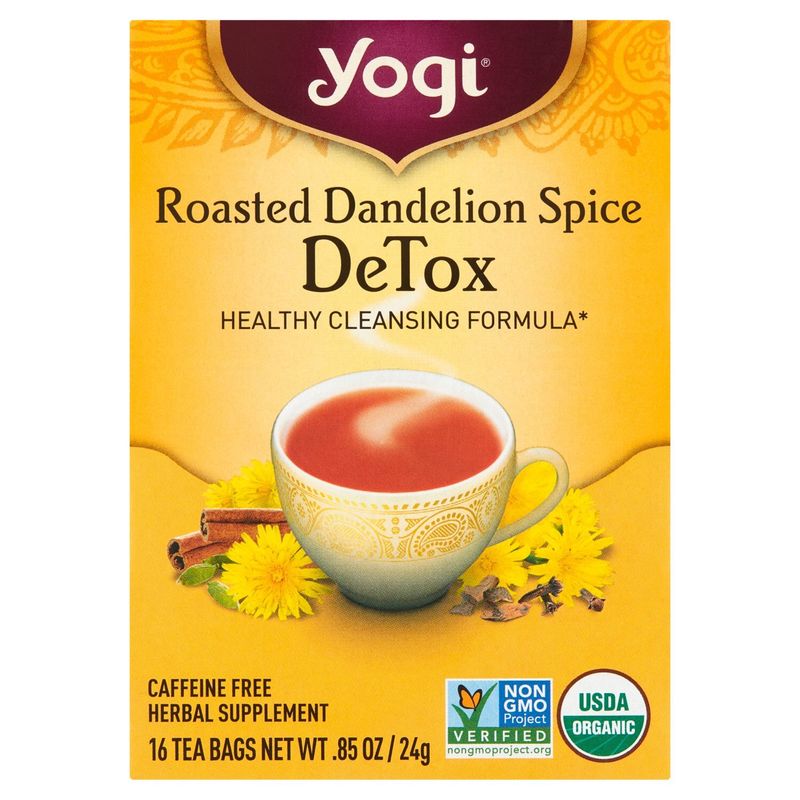 Yogi Roasted Dandelion Spice DeTox Herbal Supplement, 16 count, .85 oz