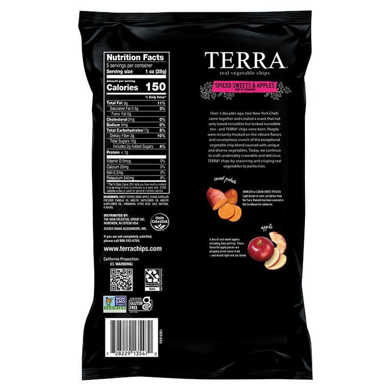 Terra Spiced Sweets &amp; Apples Hint of Cinnamon Real Vegetable Chips Limited Edition, 5 oz