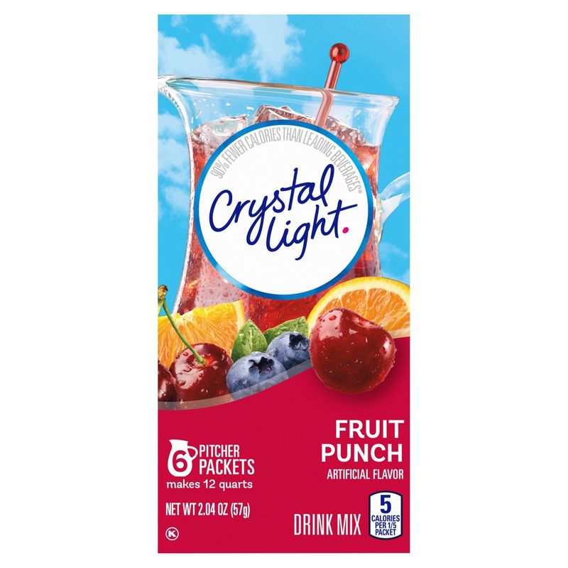Crystal Light Fruit Punch Drink Mix, 6 count, 2.04 oz
