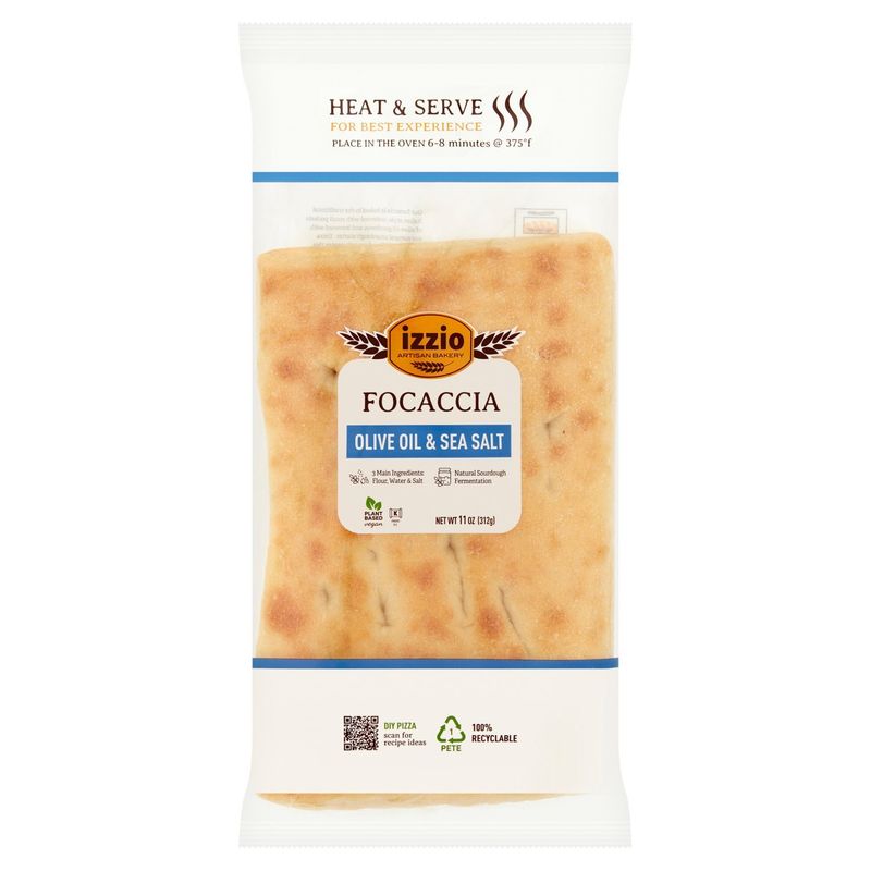 Izzio Artisan Bakery Olive Oil &amp; Sea Salt Focaccia, 11 oz
