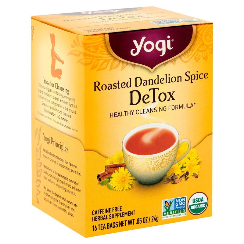 Yogi Roasted Dandelion Spice DeTox Herbal Supplement, 16 count, .85 oz