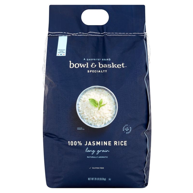 Bowl &amp; Basket Specialty Long Grain 100% Jasmine Rice, 20 lb