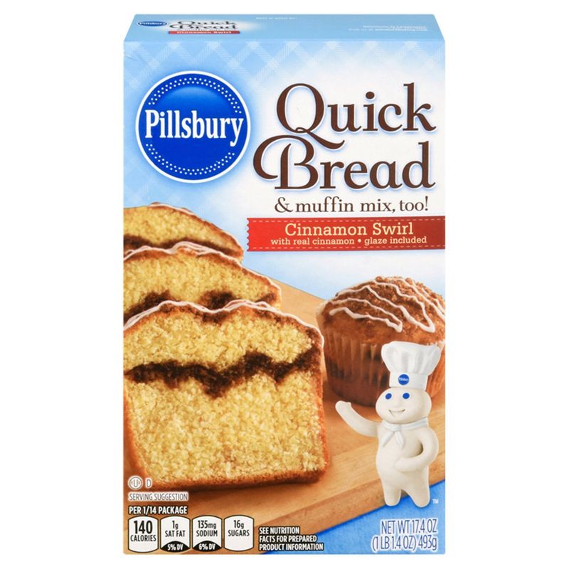 Pillsbury Cinnamon Swirl Quick Bread &amp; Muffin Mix, 17.4 oz