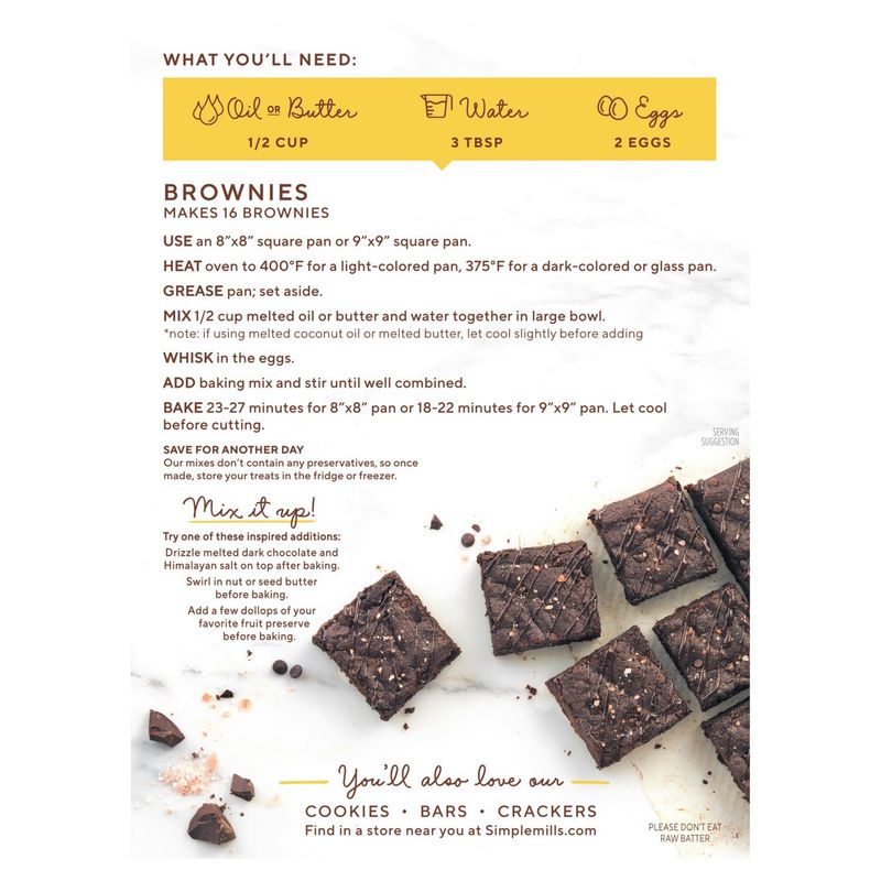 Simple Mills Almond Flour Brownie Baking Mix, 12.9 oz