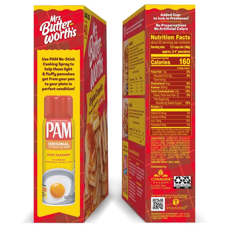 Mrs. Butterworth's Original Complete Pancake &amp; Waffle Mix Large Size, 32 oz