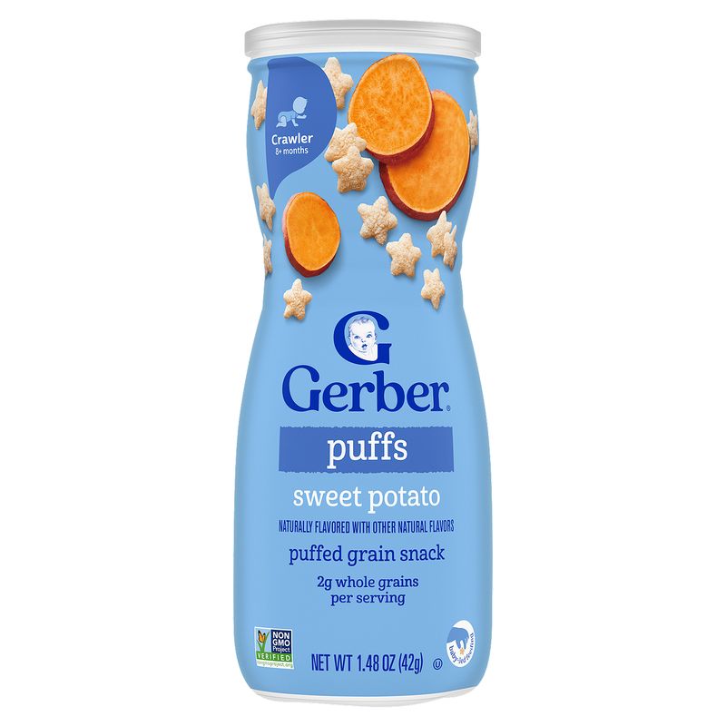 Gerber Sweet Potato Puffs Cereal Snack, Crawler, 8+ Months, 1.48 oz