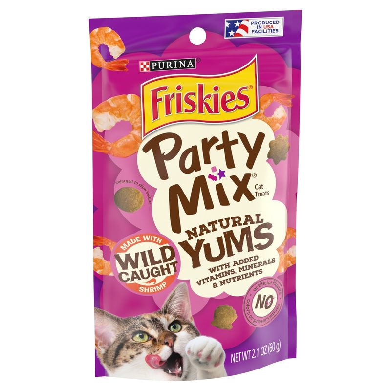 Purina Friskies Party Mix Natural Yums Cat Treats, 2.1 oz
