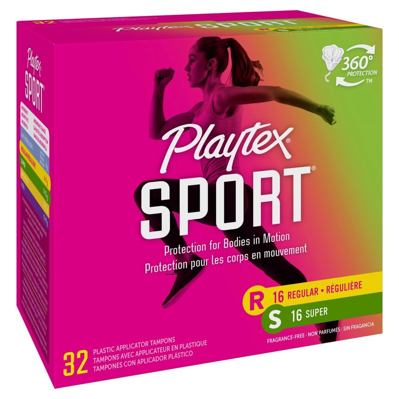 Playtex Sport Plastic Applicator Tampons, 32 count