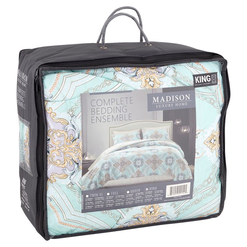 Madison Luxury Home Complete 8 Piece King Bedding Ensemble