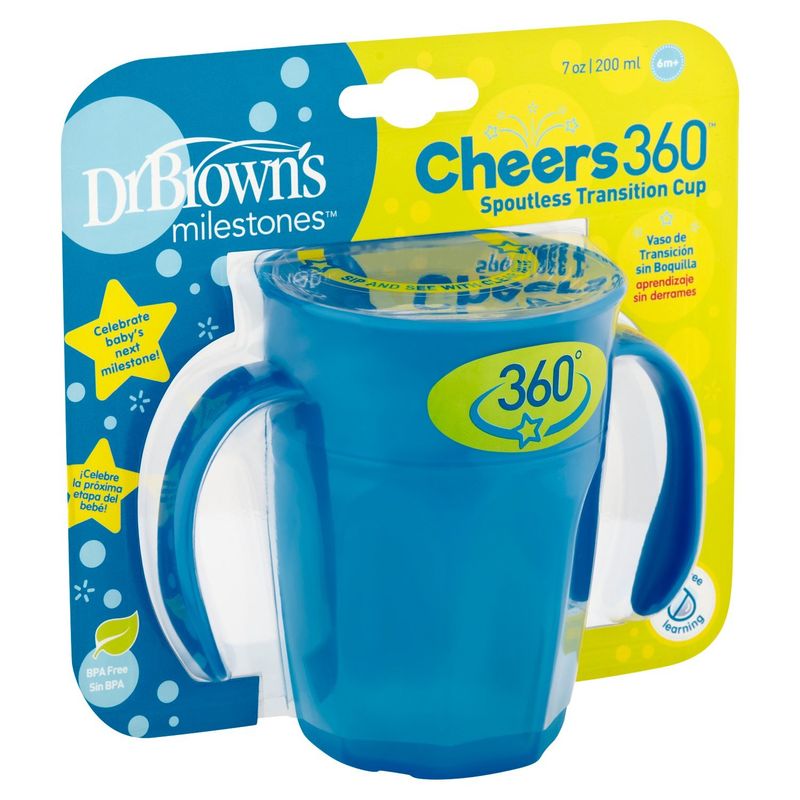 Dr Brown's Milestones 7 oz Cheers 360 Spoutless Transition Cup, 6m+