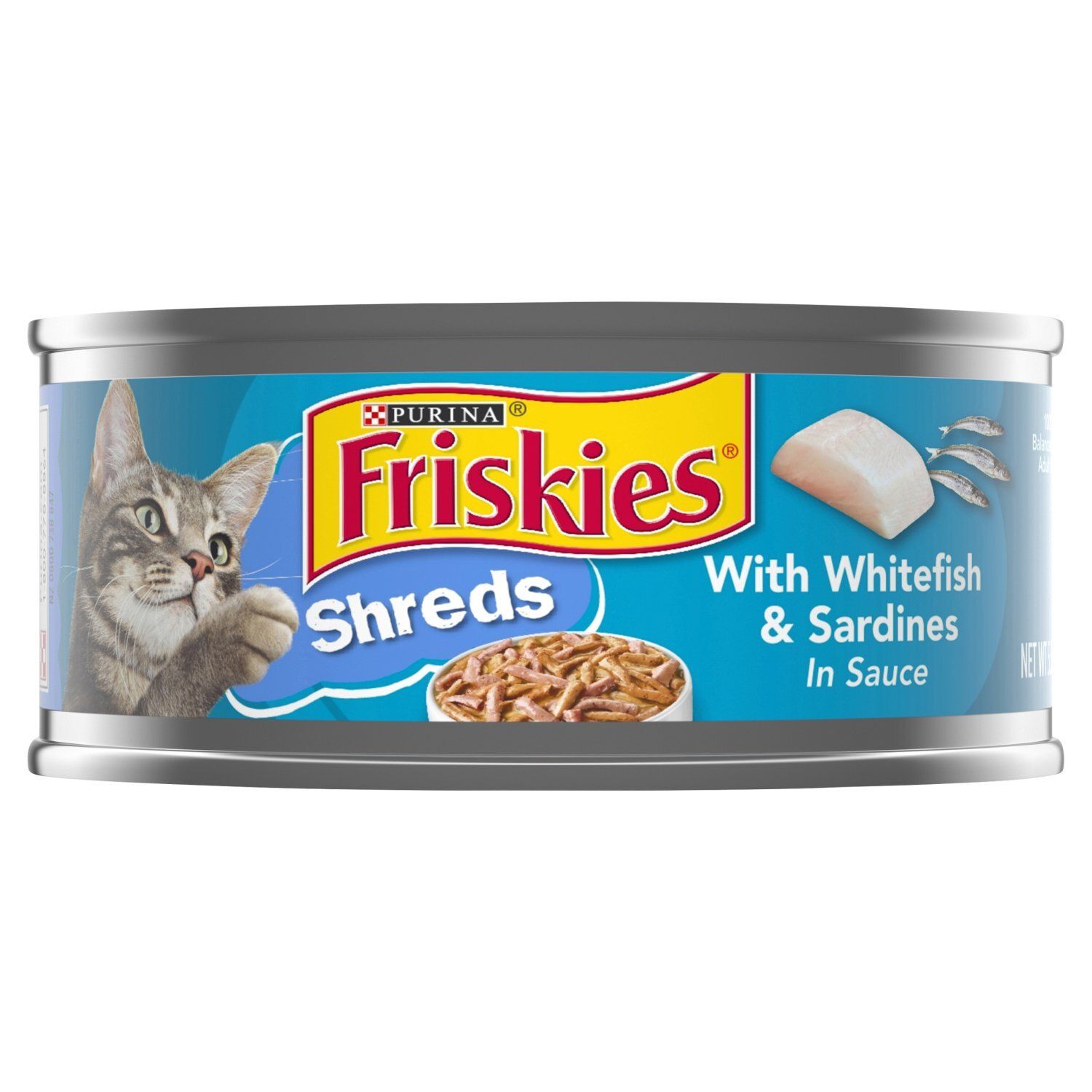 Purina Friskies Shreds with Whitefish &amp; Sardines in Sauce Cat Food, 5.5 oz