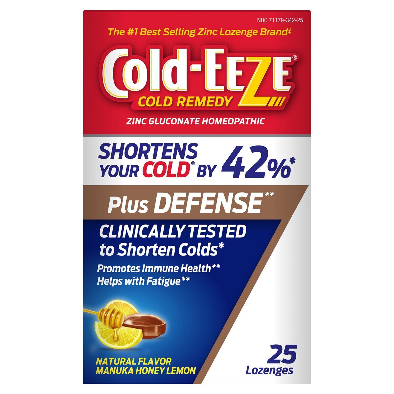 Cold-Eeze Cold Remedy Natural Flavor Manuka Honey Lemon Lozenges, 25 count
