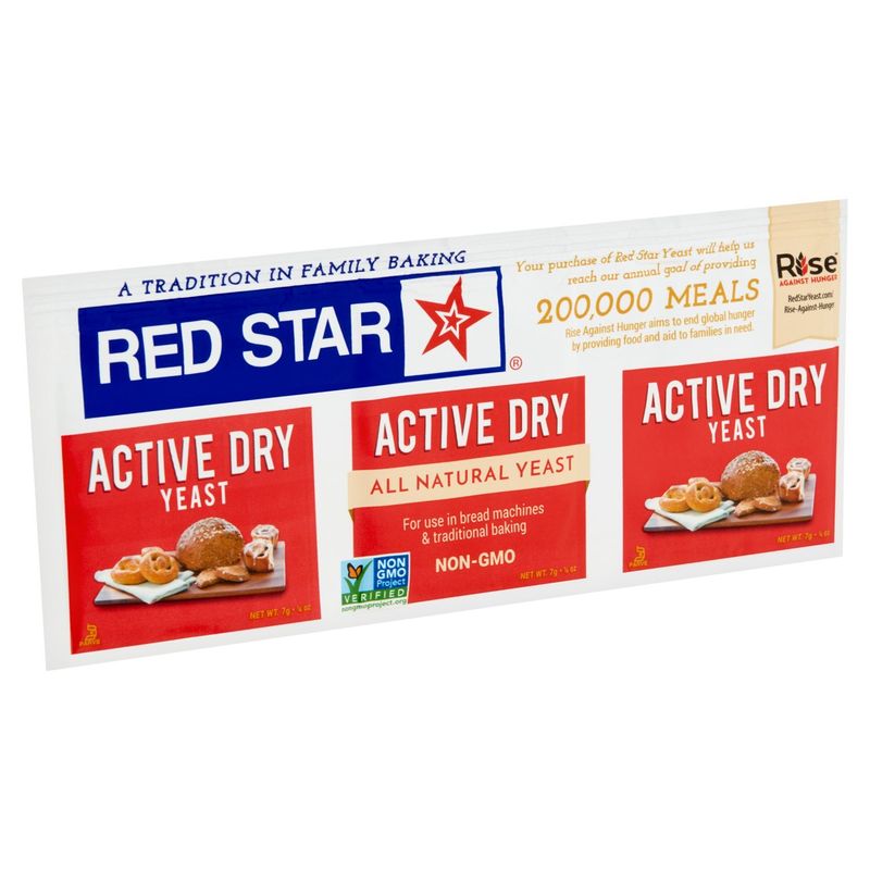 Red Star All Natural Active Dry Yeast, 1/4 oz, 3 count