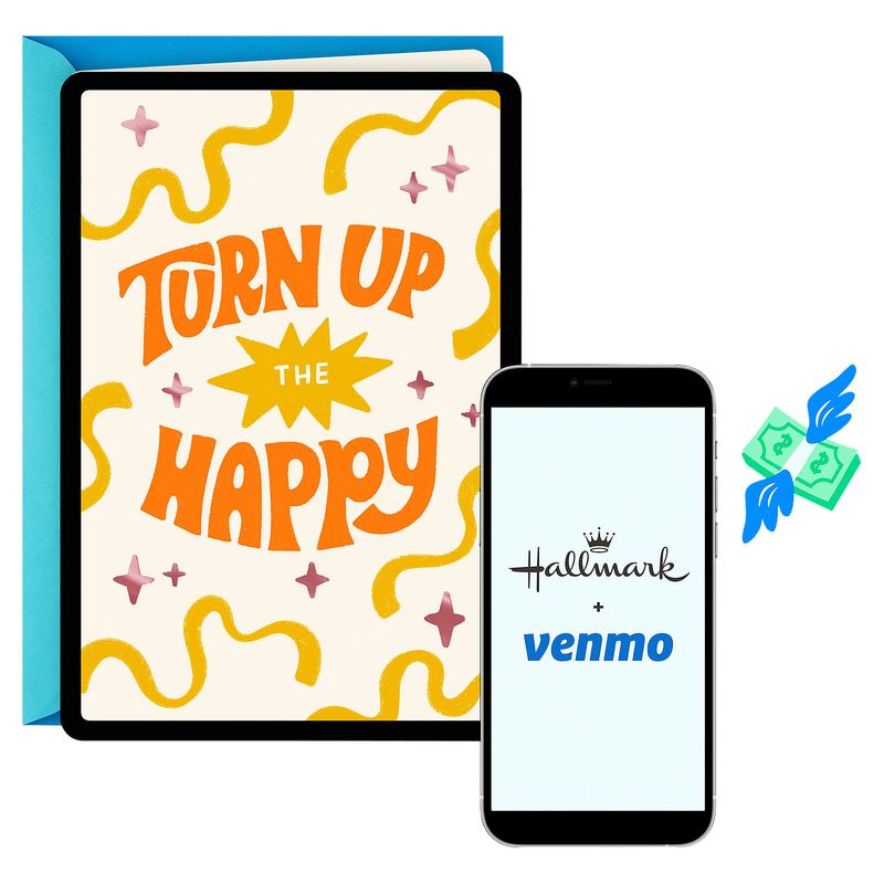 Hallmark and Venmo All-Occasion Card (Turn Up the Happy) for Birthdays, Graduations, Holidays