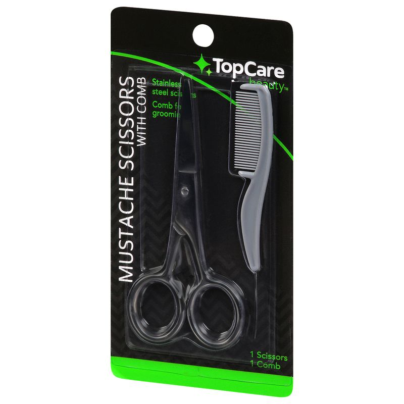 TopCare Mustache Scissors With Comb, 1 each
