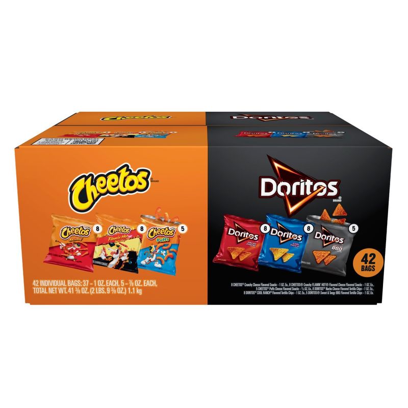Frito Lay Snack Doritos &amp; Cheetos Mix Variety Pack, 41 3/8 Oz, 42 Count