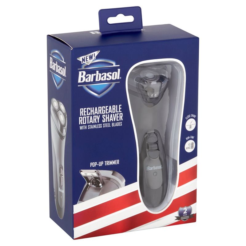 Barbasol Rechargeable Rotary Shaver with Stainless Steel Blades