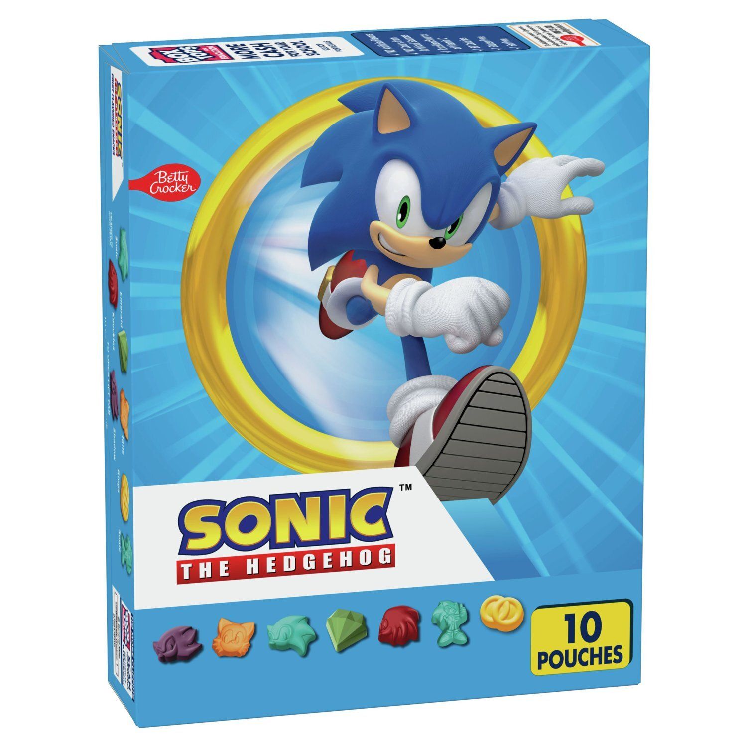 Betty Crocker Sonic the Hedgehog Assorted Fruit Flavored Snacks, 8 oz, 10 count