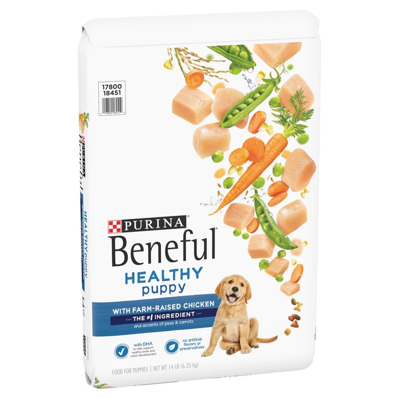Purina Beneful Healthy Puppy with Farm-Raised Chicken Food for Puppies, 14 lb