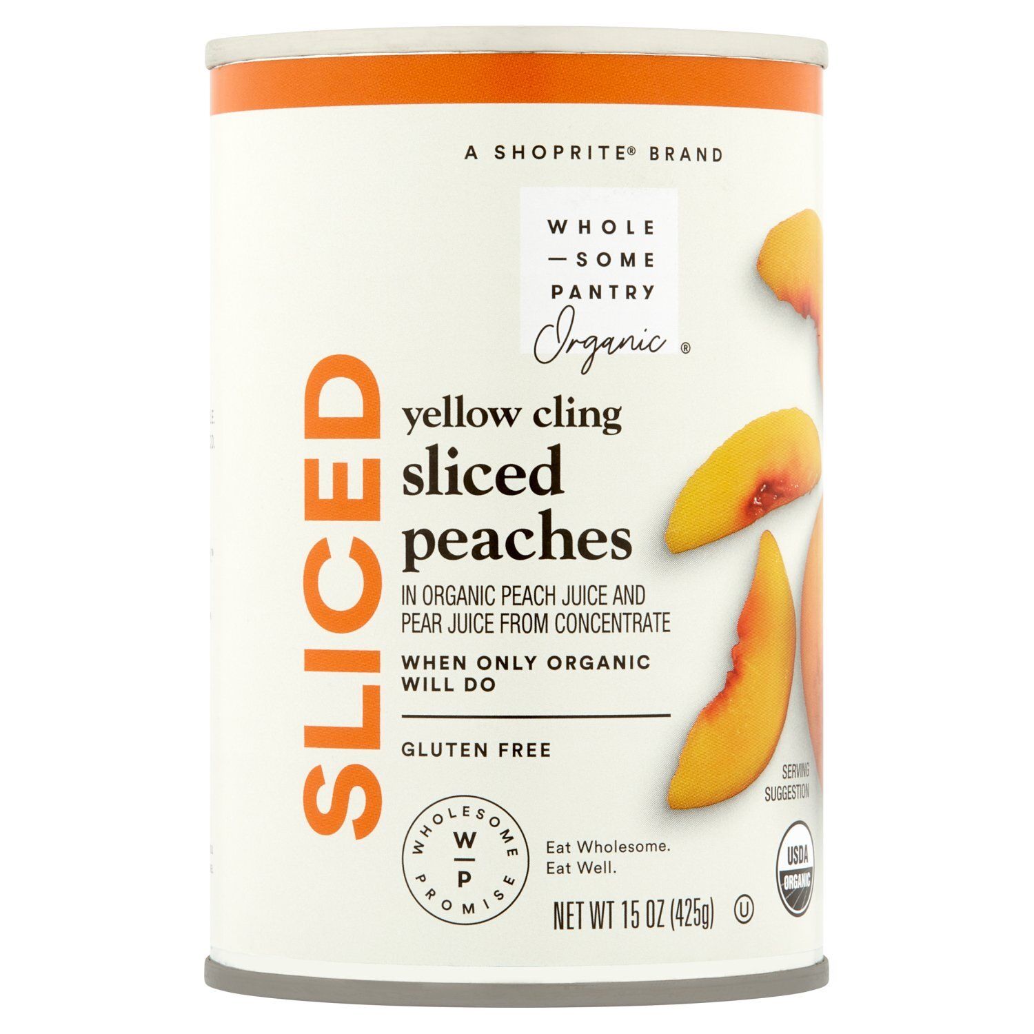 Wholesome Pantry Organic Yellow Cling Sliced Peaches, 15 oz