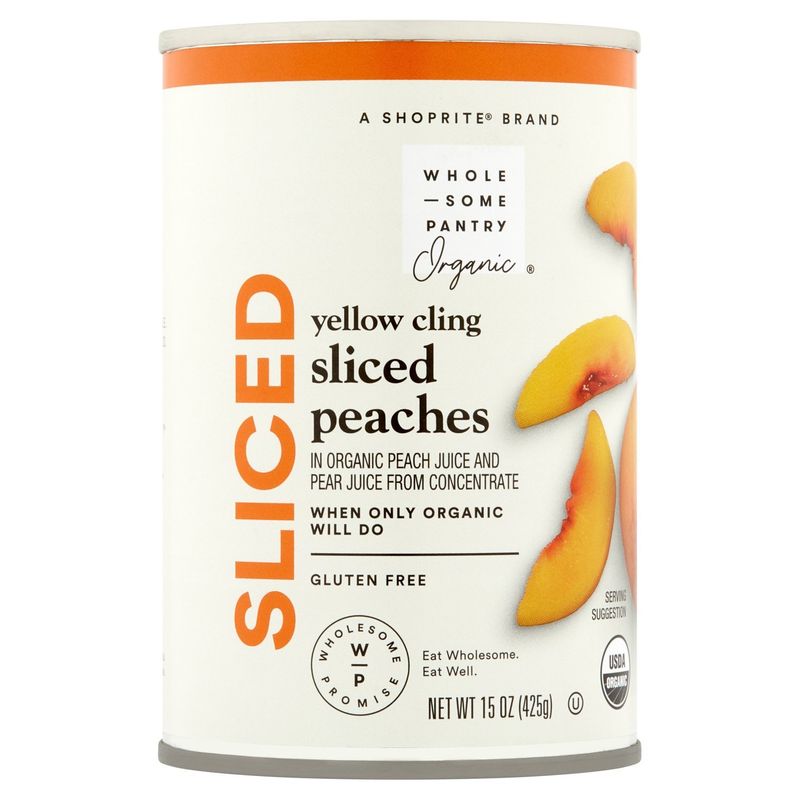 Wholesome Pantry Organic Yellow Cling Sliced Peaches, 15 oz