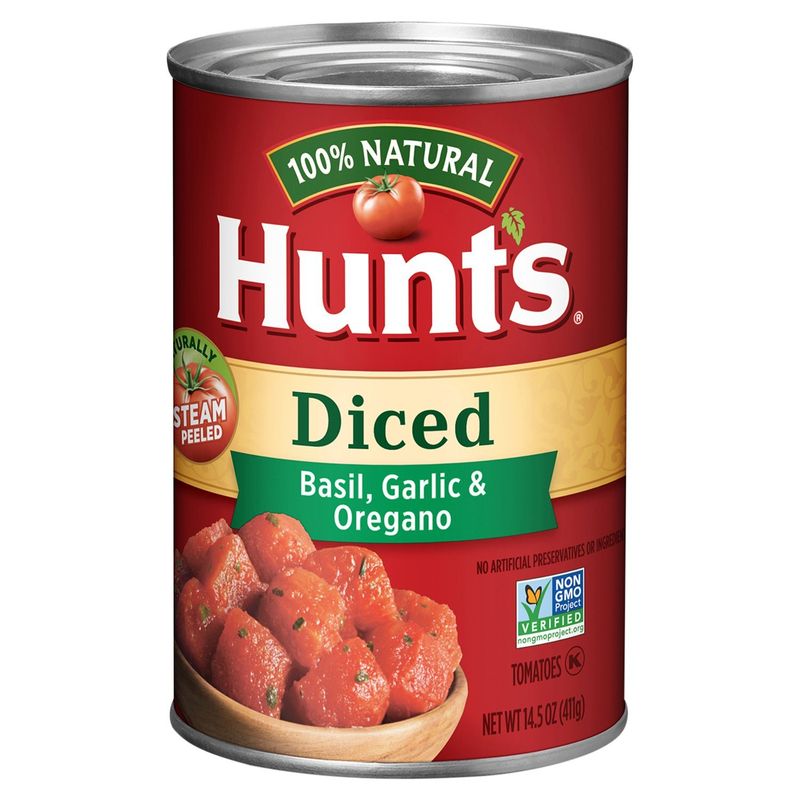 Hunt's Basil, Garlic &amp; Oregano Diced Tomatoes, 14.5 oz