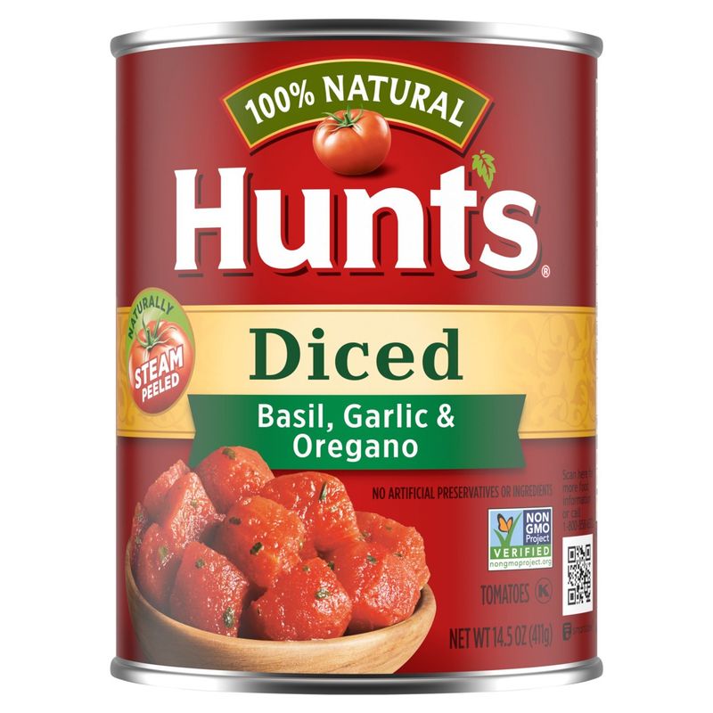 Hunt's Basil, Garlic &amp; Oregano Diced Tomatoes, 14.5 oz