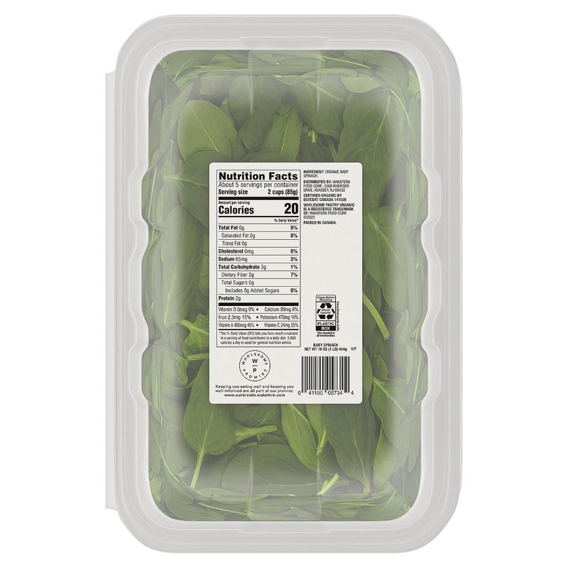 Wholesome Pantry Organic Baby Spinach, 1 lb