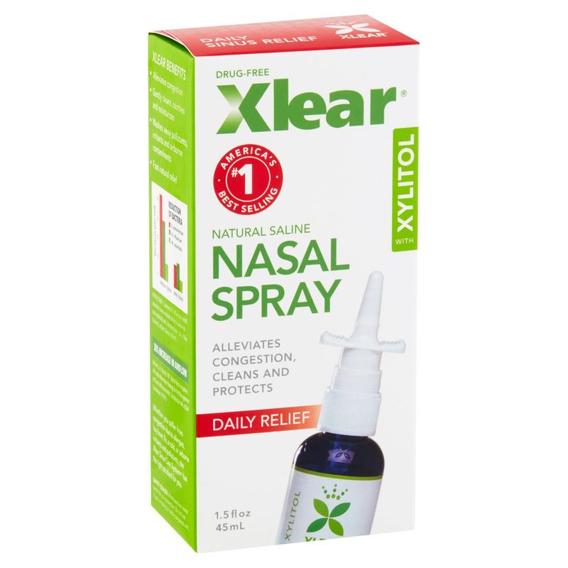 Xlear Daily Relief Natural Saline Nasal Spray with Xylitol, 1.5 fl oz