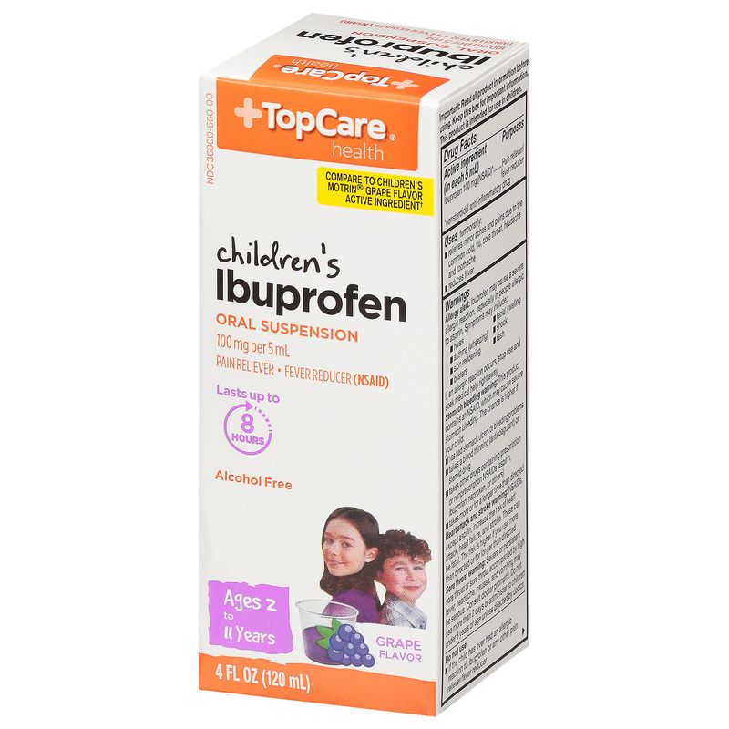 TopCare Children's Ibuprofen Oral Suspension - Grape, 4 fl oz