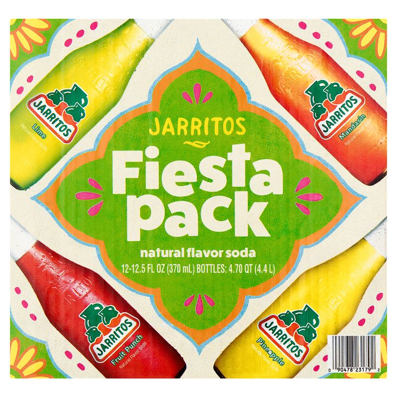 Jarritos Natural Flavor Soda Fiesta Pack, 12.5 fl oz, 12 count