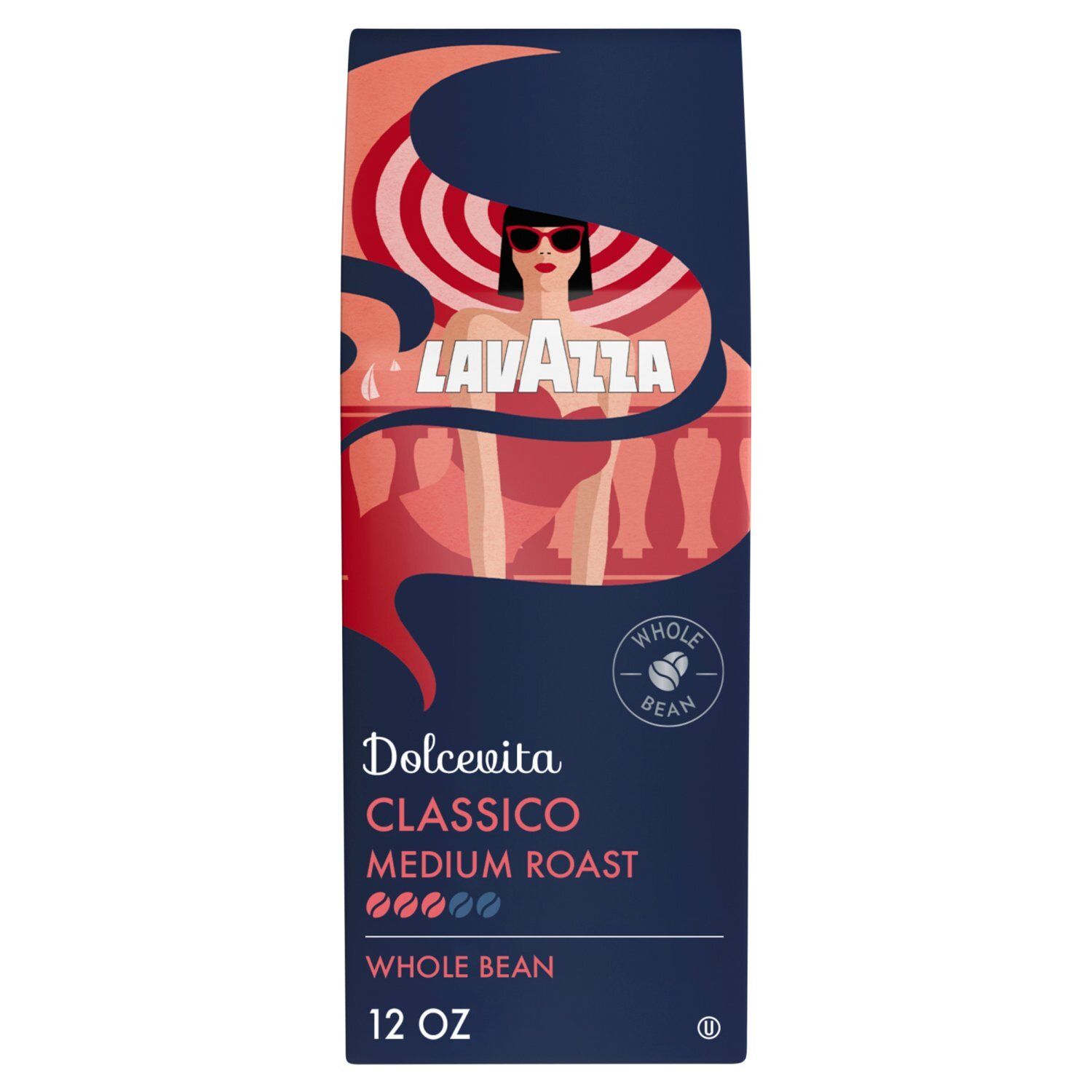 Lavazza Dolcevita Classico Medium Roast Whole Bean Coffee, 12 oz