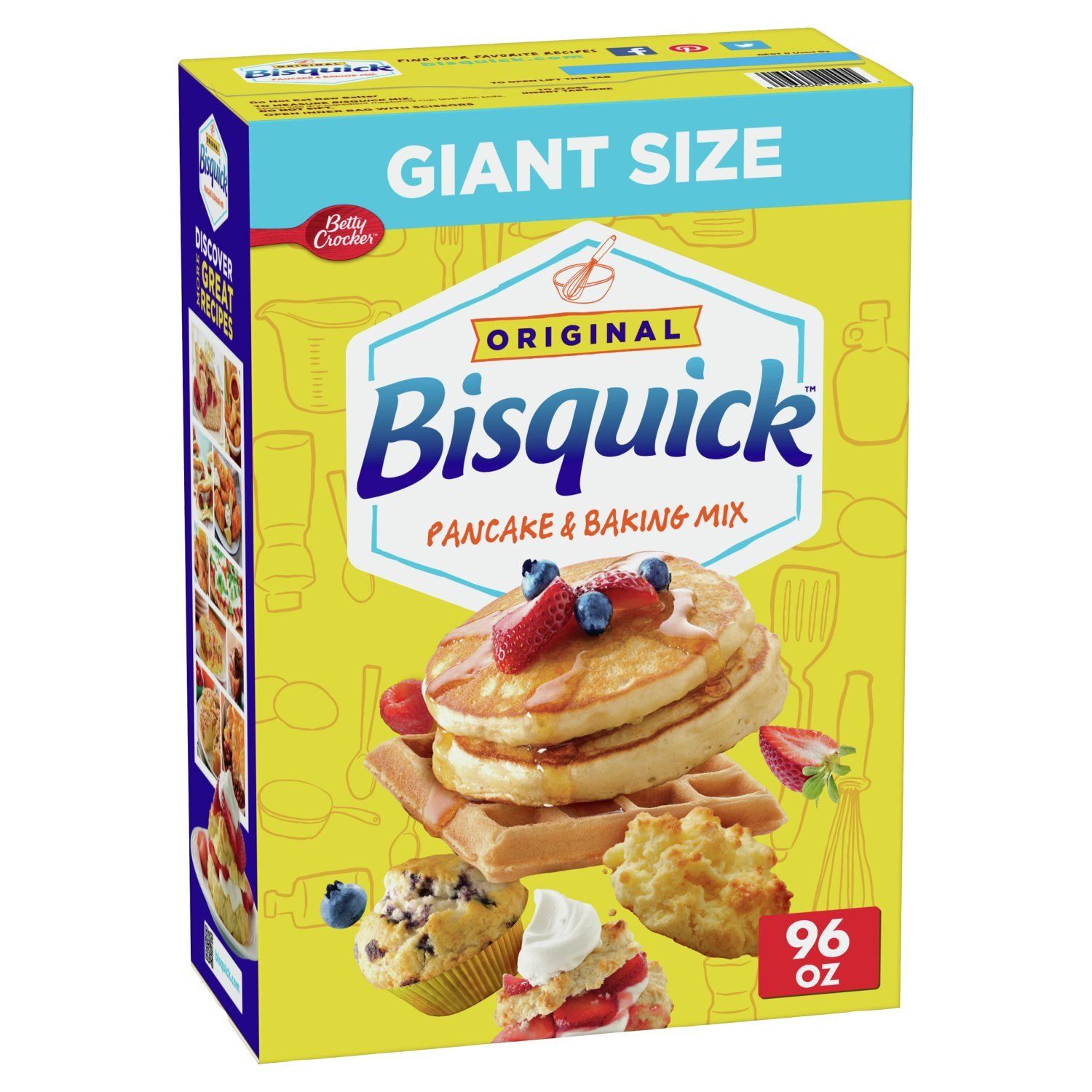 Betty Crocker Bisquick Original Pancake &amp; Baking Mix Giant Size, 96 oz