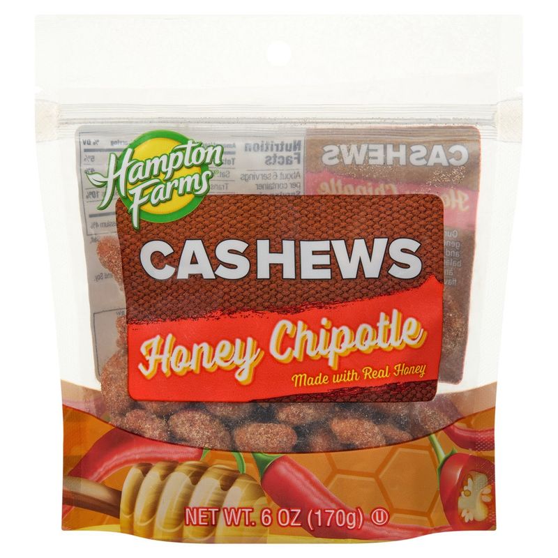 Hampton Farms Honey Chipotle Cashews, 6 oz