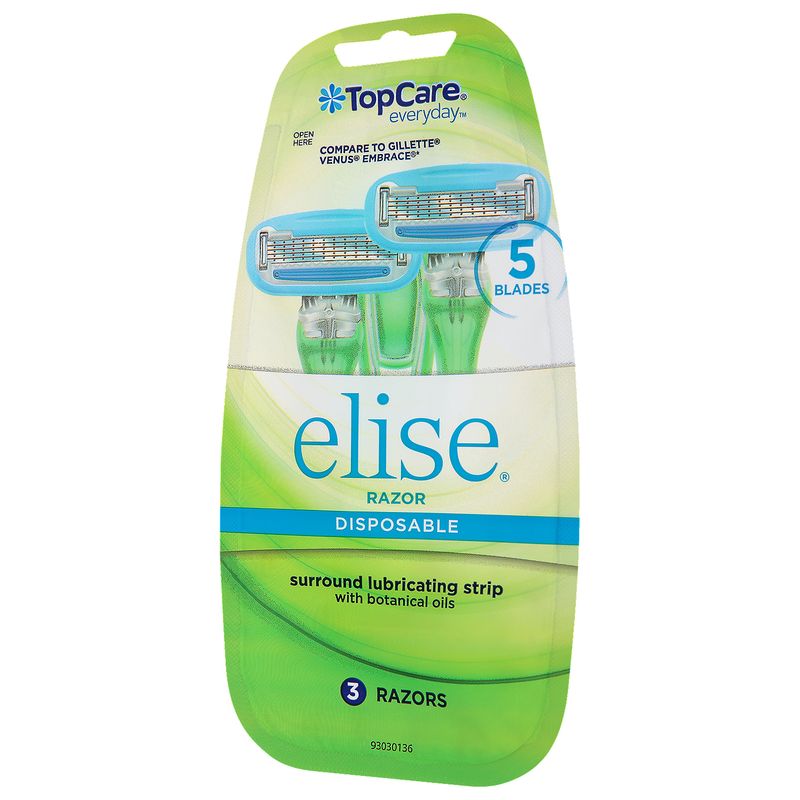 TopCare Elise Womens 5 Blade Diposable Razor, 3 each