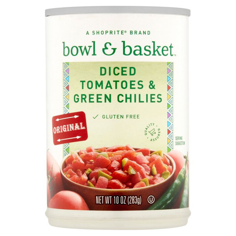 Bowl &amp; Basket Original Diced Tomatoes &amp; Green Chilies, 10 oz