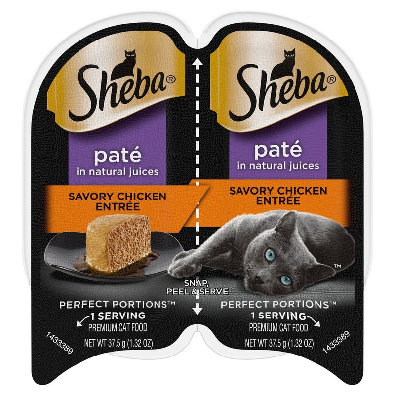 Sheba Perfect Portions Paté in Natural Juices Savory Chicken Entrée Premium Cat Food, 1.32 oz