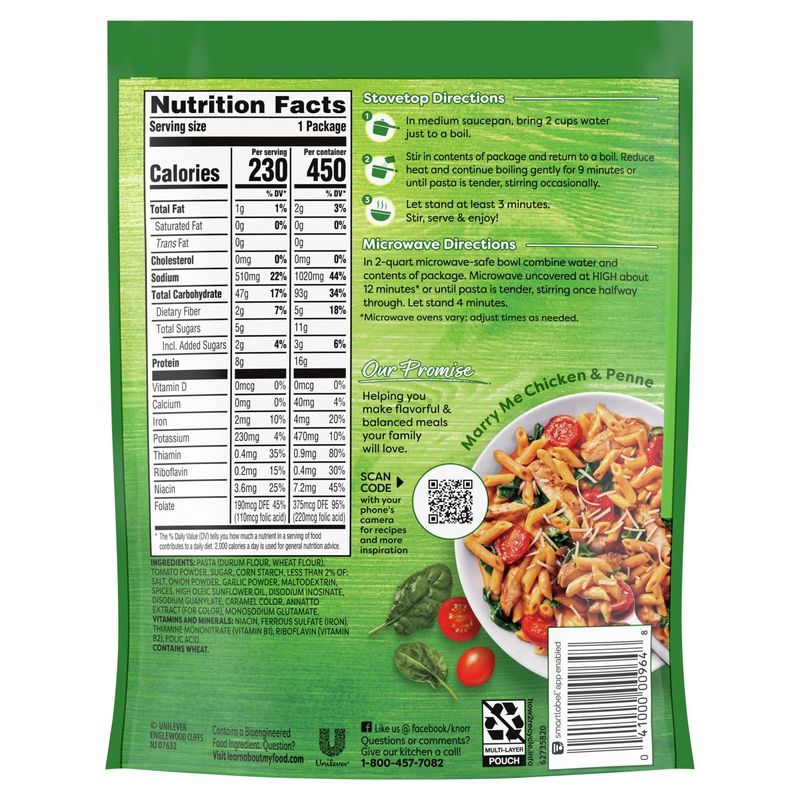 Knorr Pasta Sides Marinara Penne Pasta, 4.4 oz