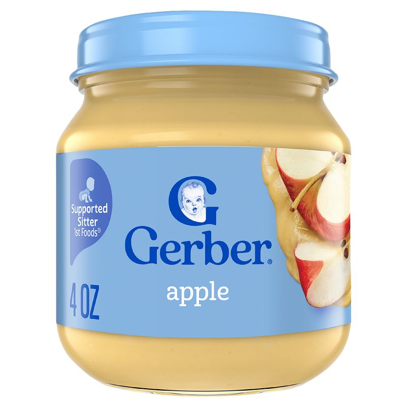 Gerber 1st Foods Apple Baby Food, Supported Sitter, 4 oz