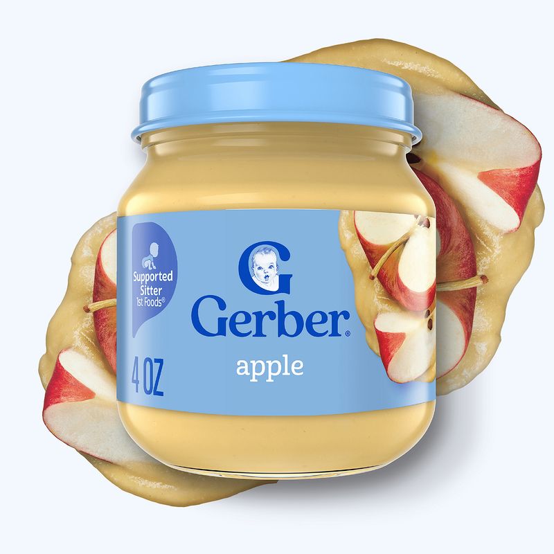 Gerber 1st Foods Apple Baby Food, Supported Sitter, 4 oz