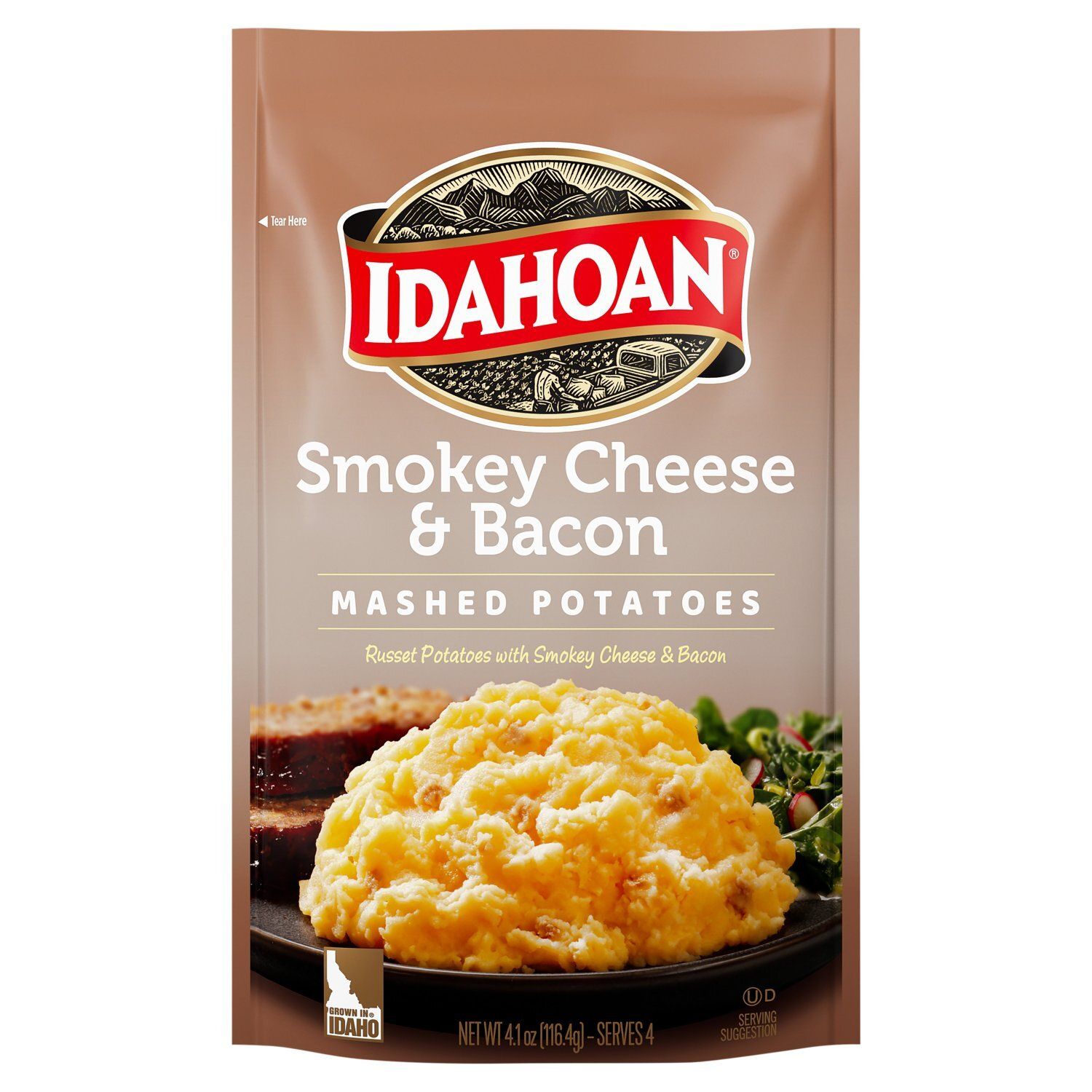 Idahoan Smokey Cheese &amp; Bacon Mashed Potatoes, 4 oz