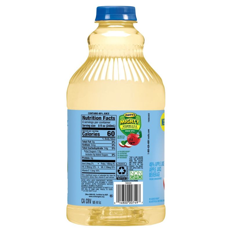 Mott's Mighty Soarin' Apple Juice Beverage, 64 fl oz